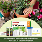 Premium Soil Test Kit: 40 Complete Tests for Lawns, Gardens, and Vegetables. Tests for Ammonia Nitrogen, pH, Phosphorus, and Potassium.
