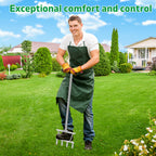 Dual-Function Manual Core Lawn Aerator with 4 Hollow Tine (2026 Upgraded)