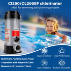 CL200 Inline Chlorinator Replacement for Hayward CL200EF Chlorine Feeder, Inground Pool Inline Automatic Chlorinator Feeder, High-Grade ABS Material, Easy to Use (2 O-Rings)
