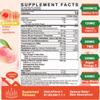 LILICARE Women's & Men's Super Vitamin B Complex Filled Gummies, Methylated w/Omega 3, Magnesium,CoQ10, Ashwagandha,Vitamin C, TMG, Sugar Free - 60 Count (Pack of 2)