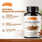 SIRUNES Star Anise Capsules (Illicium Verum) – 800 mg per Serving, 400 mg per Capsule – Herbal Star Anise Supplement – Natural Botanical Spice Extract – Gelatin Capsules – 100 Count