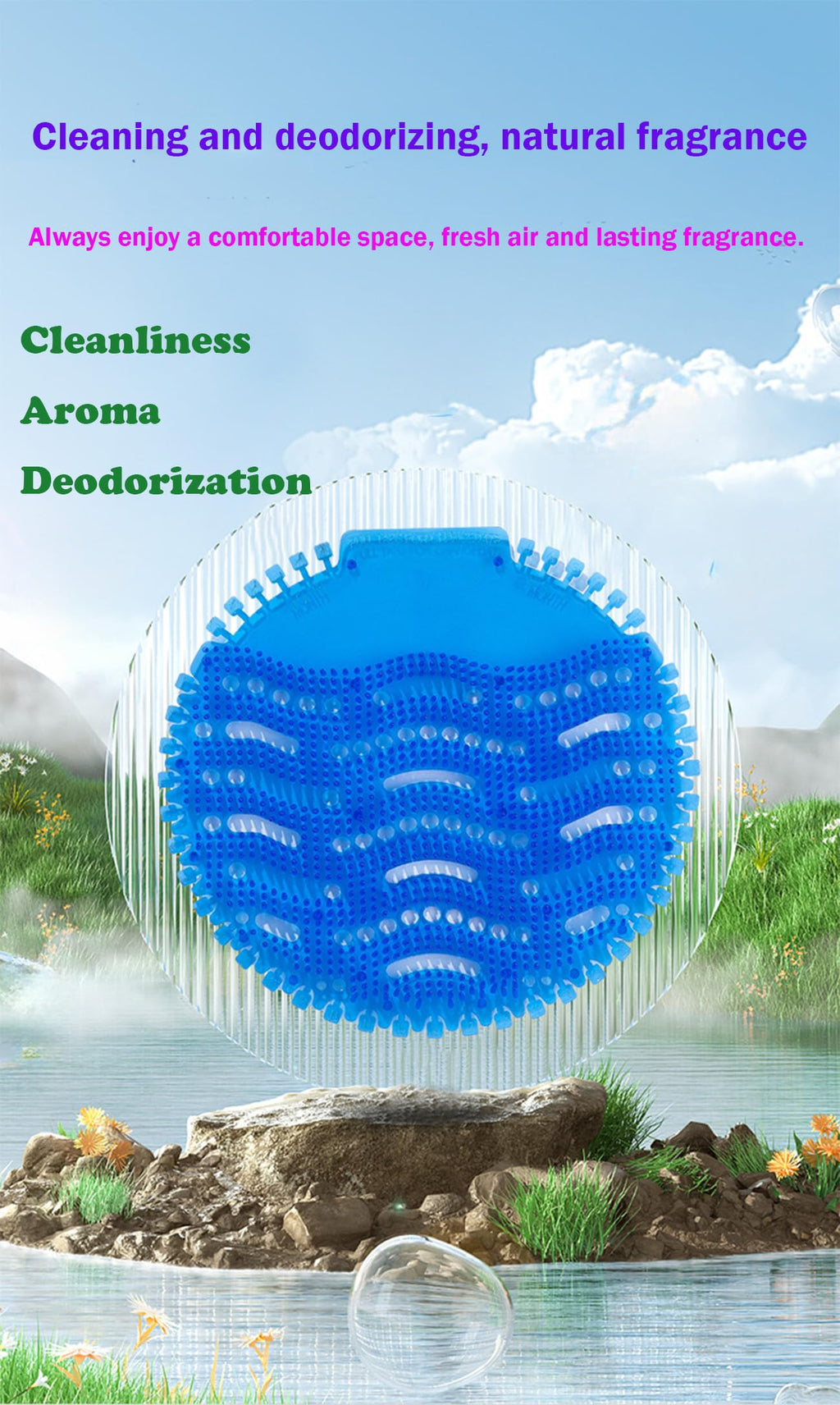 12-Pack Urinal Screen Deodorizer Mat, urinal cake 4 Fresh Scents, Anti-Splash Design for Commercial Bathrooms