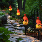 Dazzle Bright 2 Pack 22.5 in Cardinal Bird Solar Lights, Red Bird Solar Powered Lights Cardinal Garden Stake Light for Christmas Pathway Garden Lawn Yard Gifts Decoration