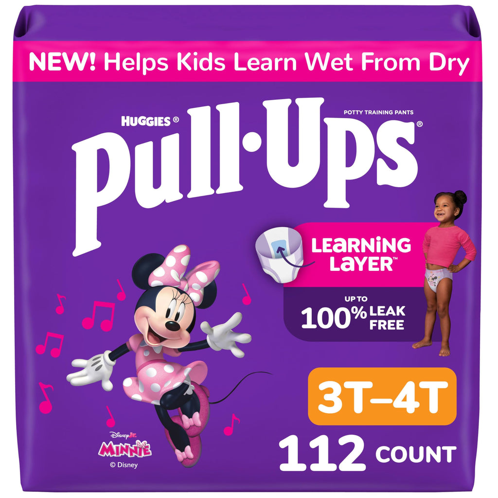 Pull-Ups Girls' Potty Training Pants, Size 3T-4T, 112 Count