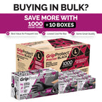 GripProtect Precise Black Nitrile Gloves 4 Mil, Chemical Resistant Gloves