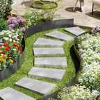 VEVOR Steel Landscape Edging, 6 Packs 40 x 8 in Rust-Resistant Metal Landscape Edging, Bendable Garden Edging Border, Heavy Duty Lawn Edging, Easy-to-Install, Flower Bed Yard Pathway Divider Black