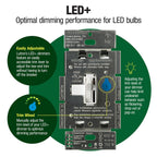Lutron Ariadni/Toggler LED+ Dimmer Light Switch for Dimmable LED, Halogen and Incandescent Dimmer Switch, 150W, Single-Pole/3-Way, AYCL-153P-BR, Brown