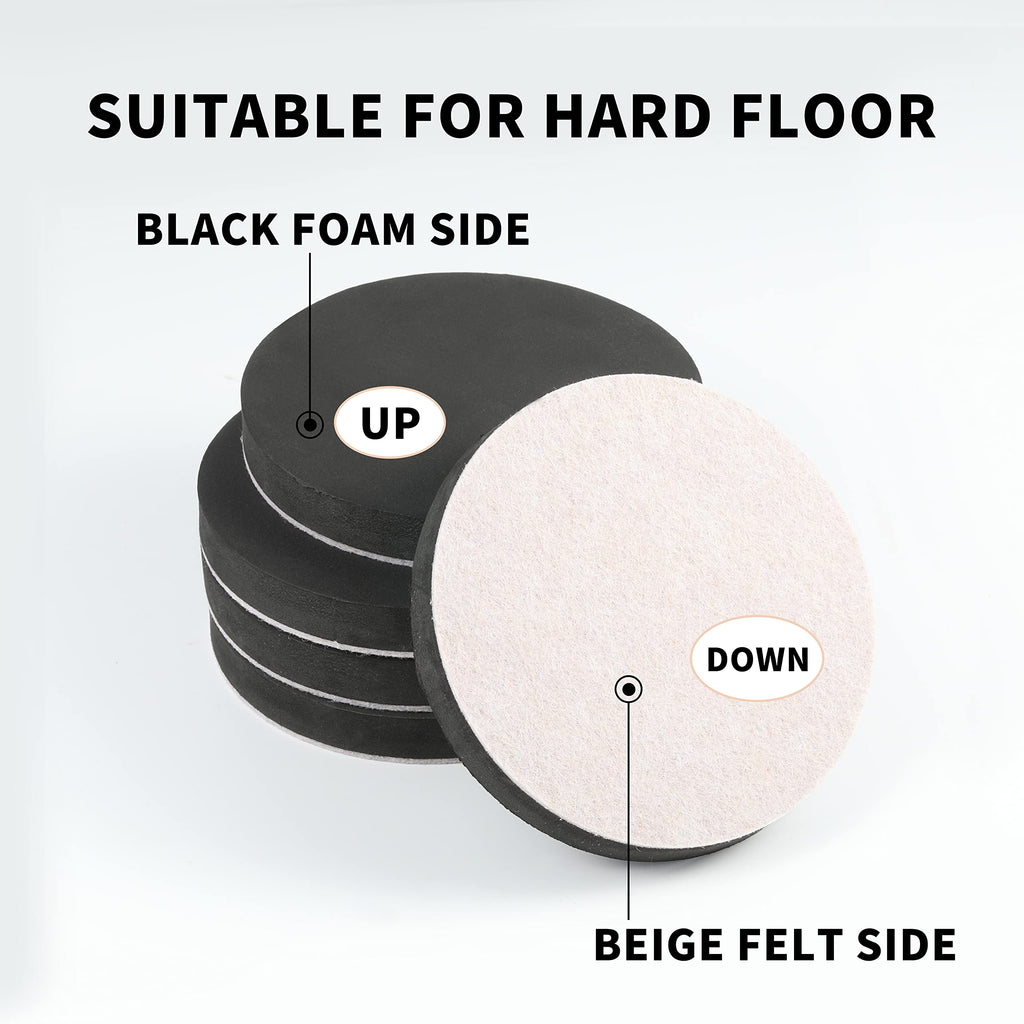 Yelanon Felt Furniture Sliders, 8pcs 4 3/4” Furniture Sliders for Carpet Pads Hardwoods Floors, Heavy Furniture Movers Sliders, Reusable Furniture Moving Pads, Floor Protectors for Carpet