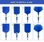 Dusters for Cleaning, Newliton Duster with Extension Pole Microfiber Ceiling Fan Cobweb Duster, Long Duster for High Ceilings Wall Refrigerator Appliance Baseboard Home Furniture Blinds