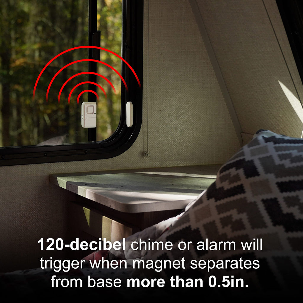 UltraPro Personal Security Window and Door Alarm, 5 Pack, DIY Protection, Burglar Alert, Wireless Chime/Alarm, Easy Installation, Home Security, Ideal for Home, Garage, Apartment , White, 45987