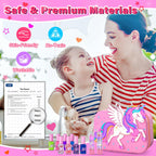 Glisiol Kids Nail Polish Set for Girls Toys, Washable Quick-Dry Toddler Nail Art Kit with Air Cooling Dryer and Cosmetic Case, Christmas or Birthday Gifts for Girls Ages 3 4 5 6 7 9 10 11 12-Pink
