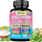 Parrox Collagen Peptides Types I, II, III, V & X, MCG Biotin, Keratin, Hyaluronic Acid, MSM, Zinc, Grape Seed Extract, Quercetin, Vitamin A, Vitamin C, Vitamin E, Magnesium, Folic Acid (270 Capsules)