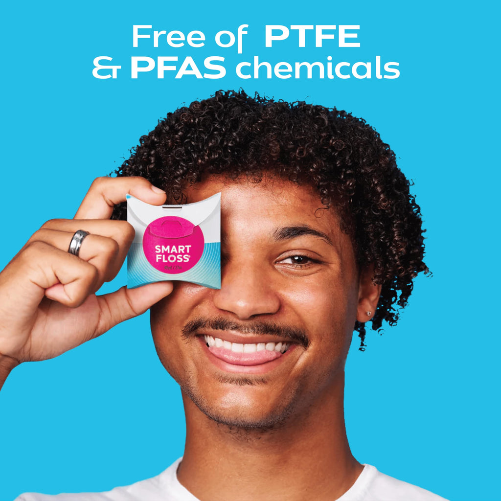 DrTung's Smart Floss - Natural, PTFE & PFAS Free Floss, Gentle on Gums, Expands & Stretches, BPA Free Floss - Natural Dental Floss Cardamom Flavor (Pack of 3)