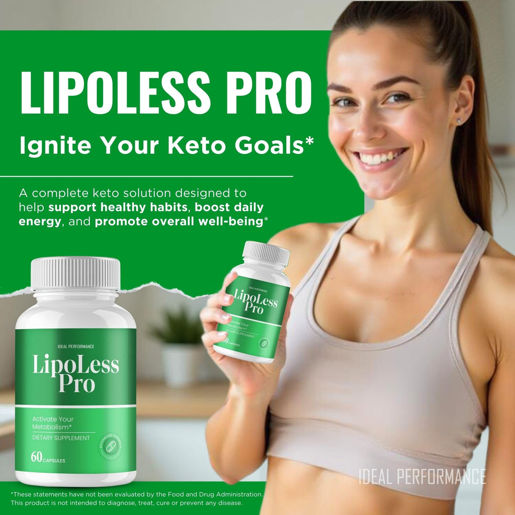 IDEAL PERFORMANCE Lipoless Capsules, LipoLess Advance Supplement Pills - Maximum Strength, All Natural Keto Capsule to Sustain Active Lifestyle, Official Lipo Less for Overall Health Reviews (2 Pack)