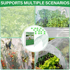 Sunwinx Garden Mesh Netting Kit for Raised Beds, 10x33FT Ultra Fine Mesh Netting&6 Sets 8FT Fiberglass Garden Hoops, Insect Netting Row Cover, Pest Barrier Protection for Vegetable Fruits Flowers