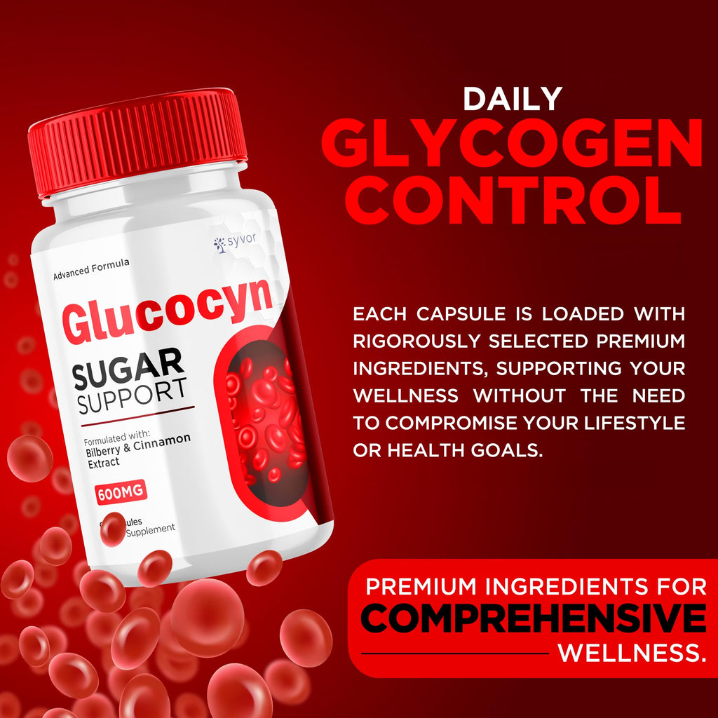 (2 Pack) Glucocyn Capsules, Official Glucocyn Glycogen Supplement Pills with All Natural Ingredients, Advanced Formula Support Pills with Max Strength Premium Vitamins for Women and Men (120 Capsules)