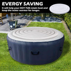Tlswshsy 5.4 Ft Inflatable Hot Tub Cover- Energy Saving Lid for Round Hot Tub- Foldable Protective Rain Overflow Cover for Outdoor Inflatable Hot Tubs