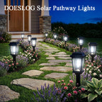 DOESLAG 10 Pack Solar Pathway Lights Outdoor, Auto On/Off LED Solar Garden Lights, Decorative Landscape Lighting for Path Yard Walkway Driveway