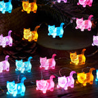 JASHIKA Cat Décor Cute Indoor String Light Fairy Lights Plug in Decorative Lights 10ft 30LED Battery Operated or USB for Bedroom Kids Tent Camping Christmas Tree Ornaments