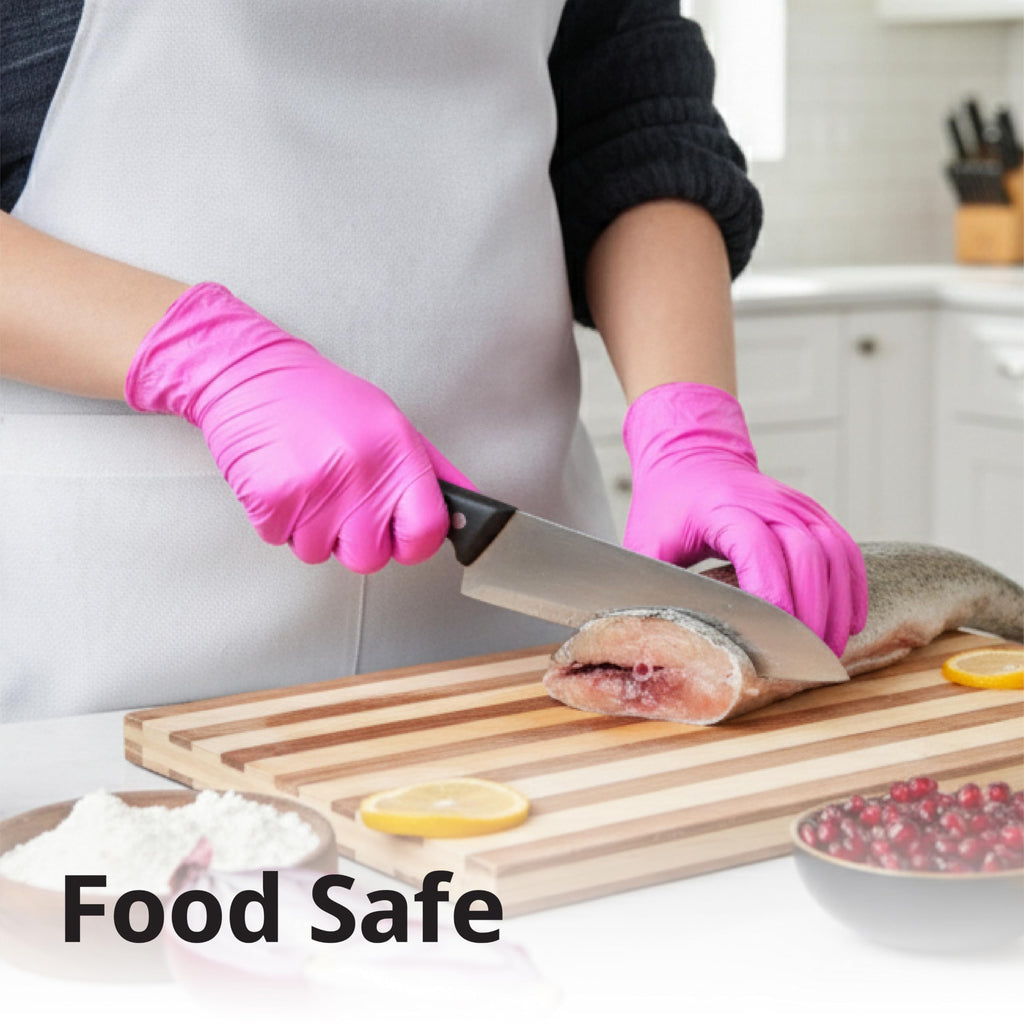 SwiftGrip Pink Gloves Powder-Free Nitrile Gloves, 100ct Box - 3-Mil, Gloves Disposable Latex Free, for Kitchen, Cleaning, Estheticians, Hair Stylist - Pink/Fuchsia(Small)