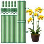 Catephe 40 Pcs Plant Support Stakes, Garden Stakes for Indoor Plants, Tall Adjustable Plant Sticks with 40 Clips and 20 Connectors for Monstera, Tomato, Vine Potted Plants