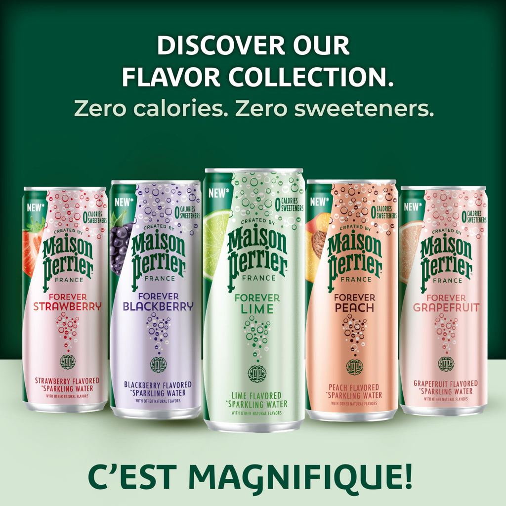 Maison Perrier Forever Lime Sparkling Water, 0 Calories, 24 Pack