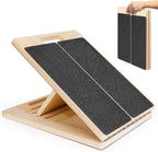 Portable Wooden Slant Board for Calf Stretching Squats Calf Stretcher Pilates Physical Therapy Equipment Adjustable Incline Board for Knees Ankle Heel Feet Leg