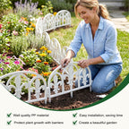 BiuBiubulu 22ft White Garden Edging Border 19 Panels Plastic Landscape with 57 Anchoring Spikes Decorative Lawn Barrier Fence Liner for Flower Bed Yard