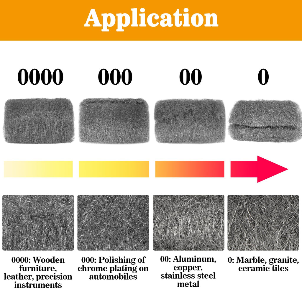 MAQIHAN Steel Wool Pads 0000 15pcs - for Mice Control, Polishing, Cleaning