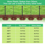 2-Inch x 66 FT Landscape Edging Border with 100 Spikes, Garden Edging Lawn Edging Border Kit, Plastic Edging Border Flexible for Garden Flower Beds Lawn Yard Pathway (Brown)