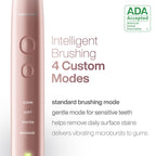 Aquasonic Vibe Series Ultra-Whitening Toothbrush – ADA Accepted Electric Toothbrush - 8 Brush Heads & Travel Case – 40,000 VPM Motor & Wireless Charging - 4 Modes w Smart Timer – Satin Rose Gold