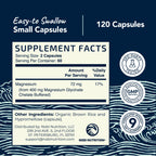 Magnesium Glycinate 400mg | High Absorption Formula for Sleep, Calm, Muscle Relaxation, Heart, Bone & Nerve Support for Women & Men | Chelated Magnesium Glycinate Supplement | 120 Ct (2 Month Supply)