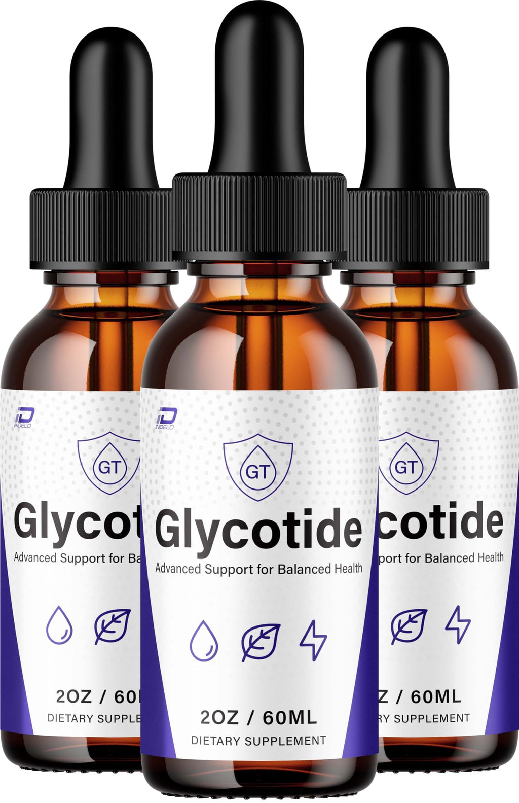 Glycotide Advanced Formula – Glyco Tide Liquid Drops Natural Ingredients - 3 Bottles - 3 Month Supply