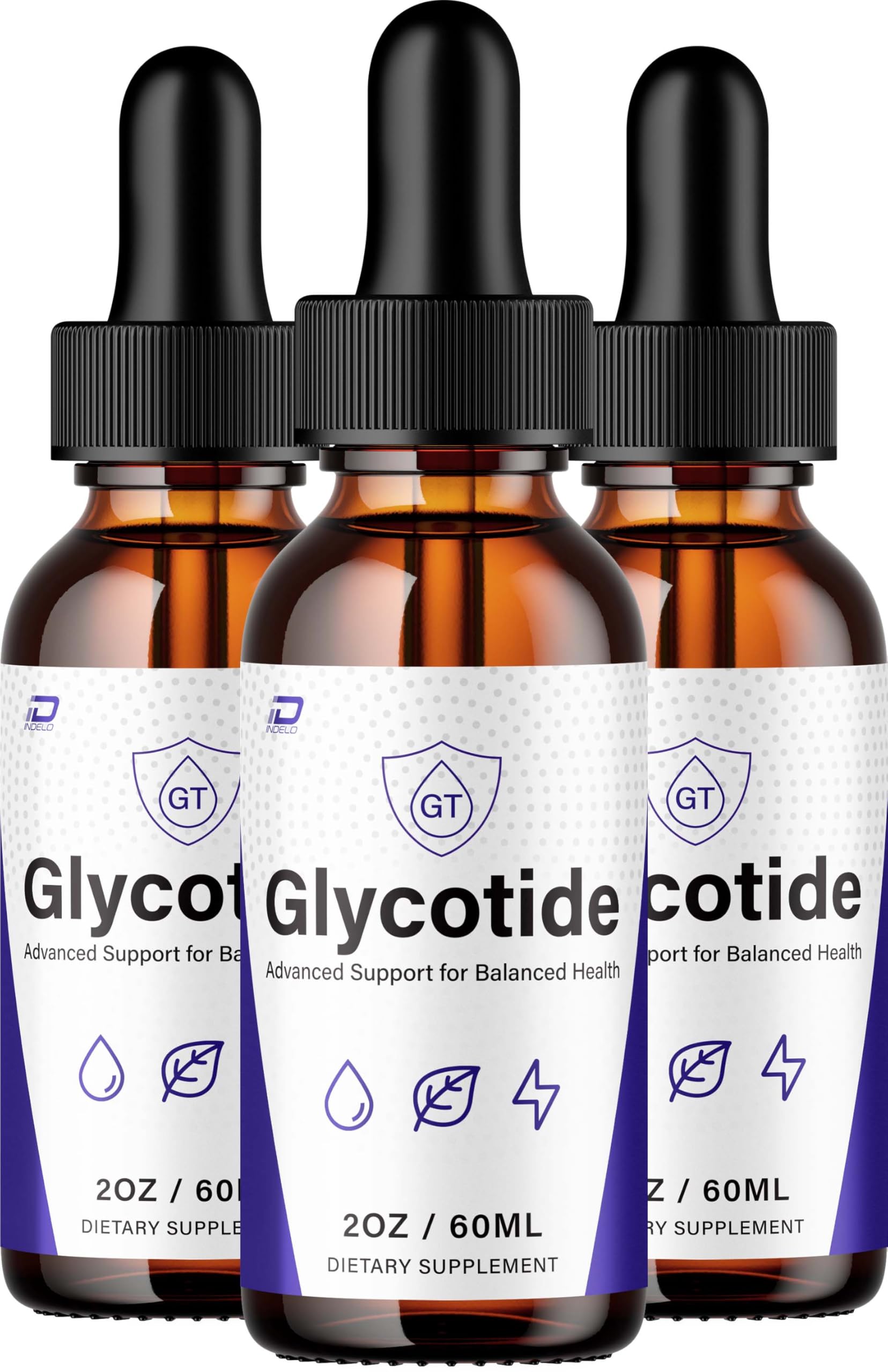 Glycotide Advanced Formula – Glyco Tide Liquid Drops Natural Ingredients - 3 Bottles - 3 Month Supply