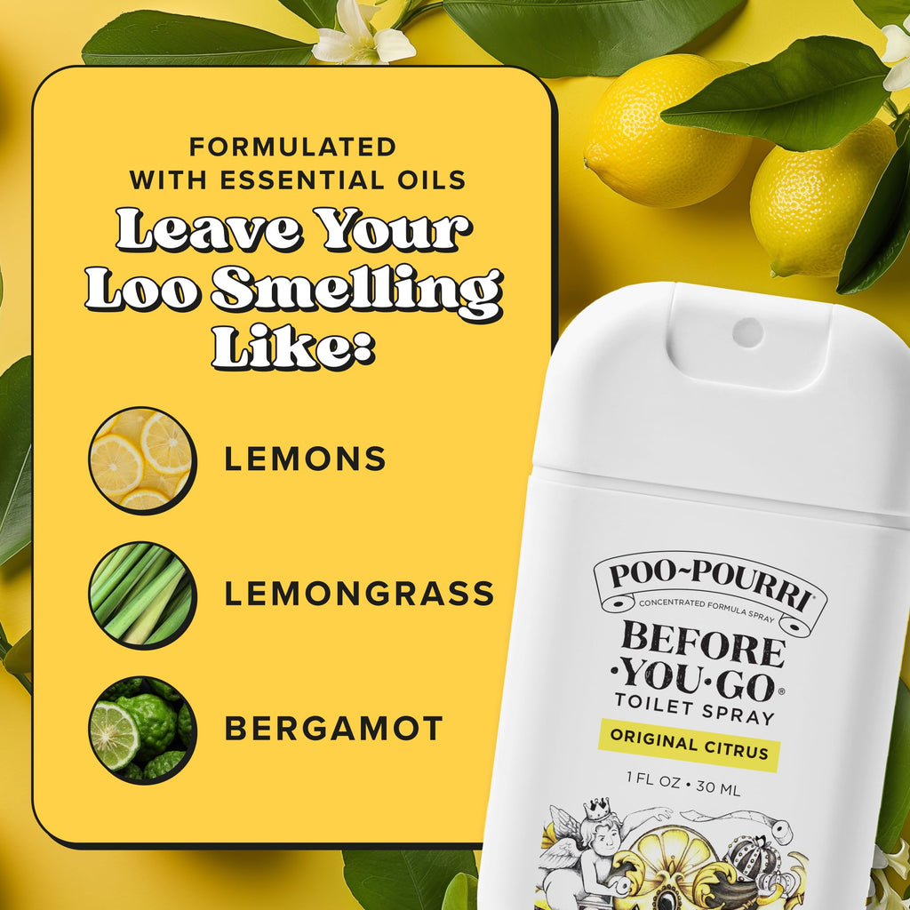 Poo-Pourri Before-You-Go Pocket Toilet Spray, Spring Variety 1 Fl Oz 3 Pack