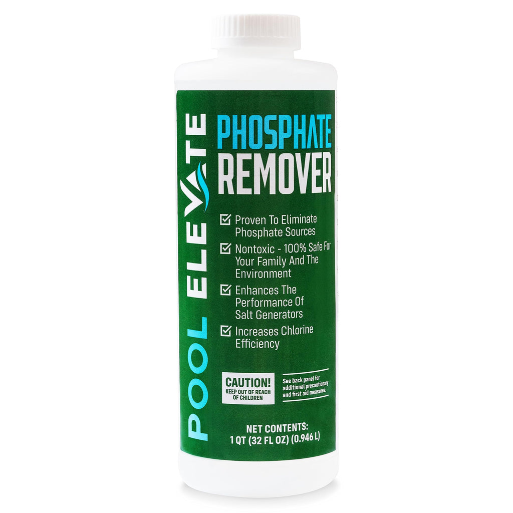 Pool Elevate Phosphate Remover - Maintain Crystal Clear Water, Enhance Pool Water Quality for Above and Inground Pools, Safe for Your Pool and Equipment. 32 oz