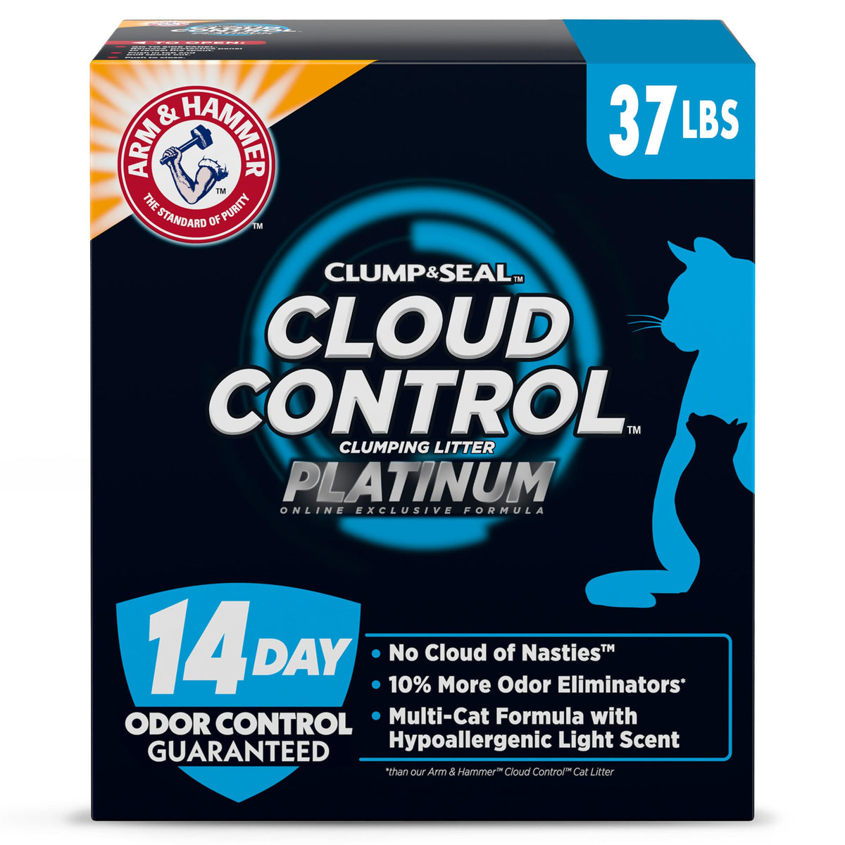 ARM & HAMMER Cloud Control Platinum Cat Litter, Multi-Cat, 37 lbs
