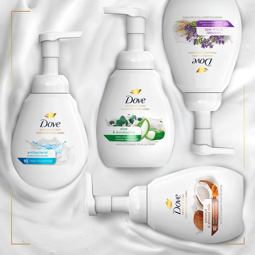 Dove Advanced Care Foaming Hand Soap, Aloe & Eucalyptus, 4 Count, 10.1 oz