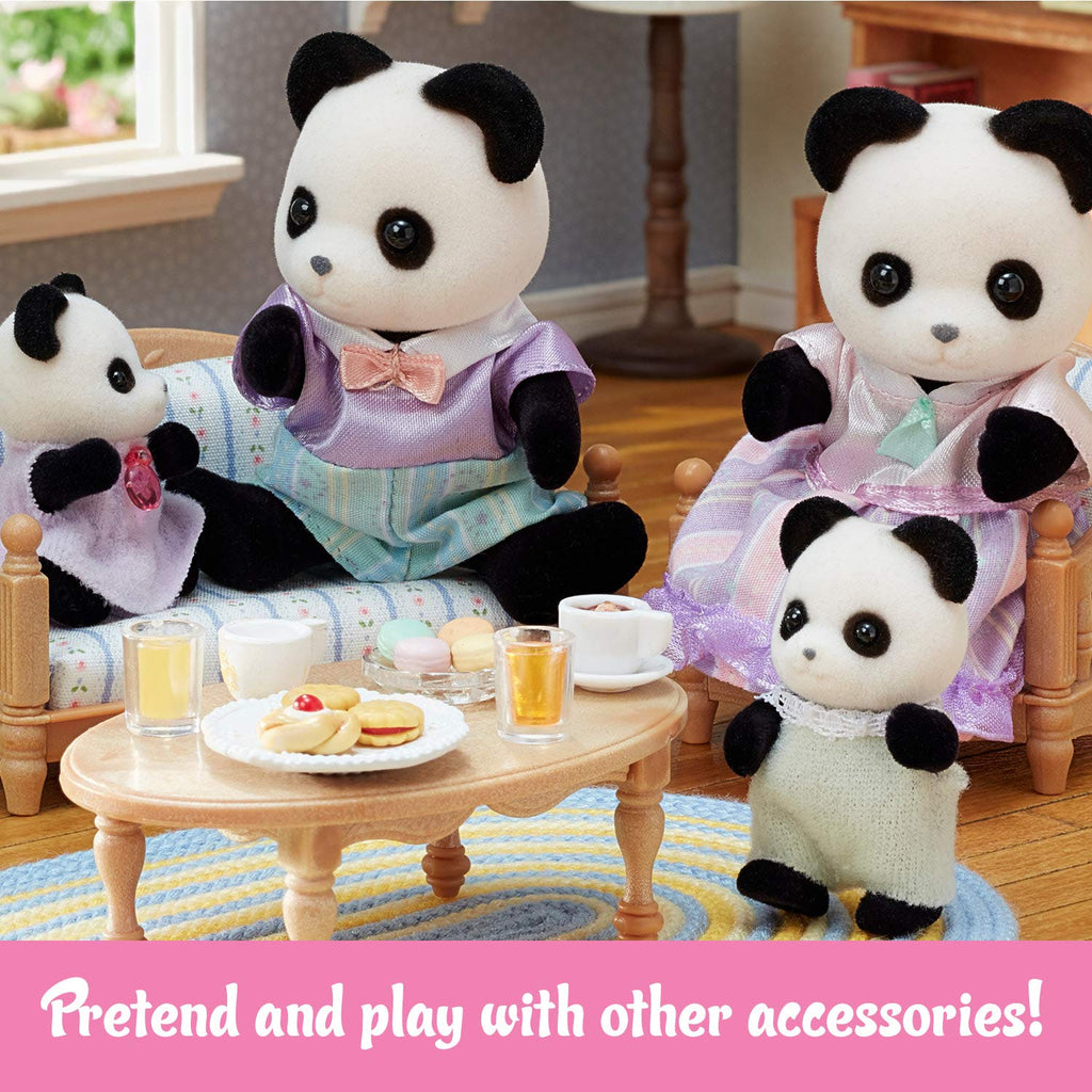 Calico Critters Pookie Panda Family, Dolls, Dollhouse Figures, Collectible Toys with 4 Figures Included