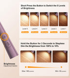 Gritin Book Light, Eye Caring 4-Color & 5-Brightness Neck Light Reading Light- Stepless Dimming,30-min Timer,80+ Hrs Runtime,Bendable Round Neck Design, Lightweight for Reading-Midnight Purple