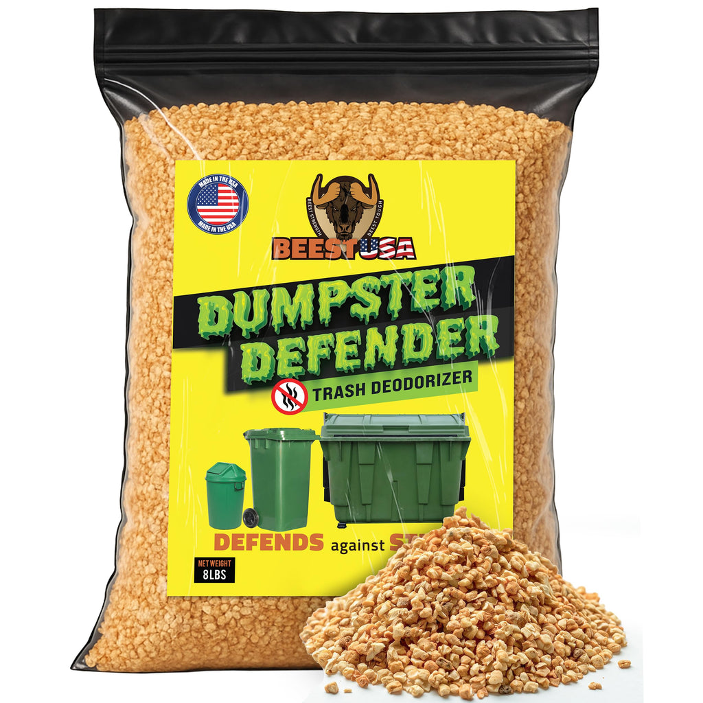 BEEST Dumpster Defender - 8lbs Outdoor Trash Can Deodorizer & Liquid Waste Absorber (Made in USA) Biodegradable Trash Can Odor Eliminator - Powerful Garbage Deodorizer for Always-Fresh Bins - 36 Cups