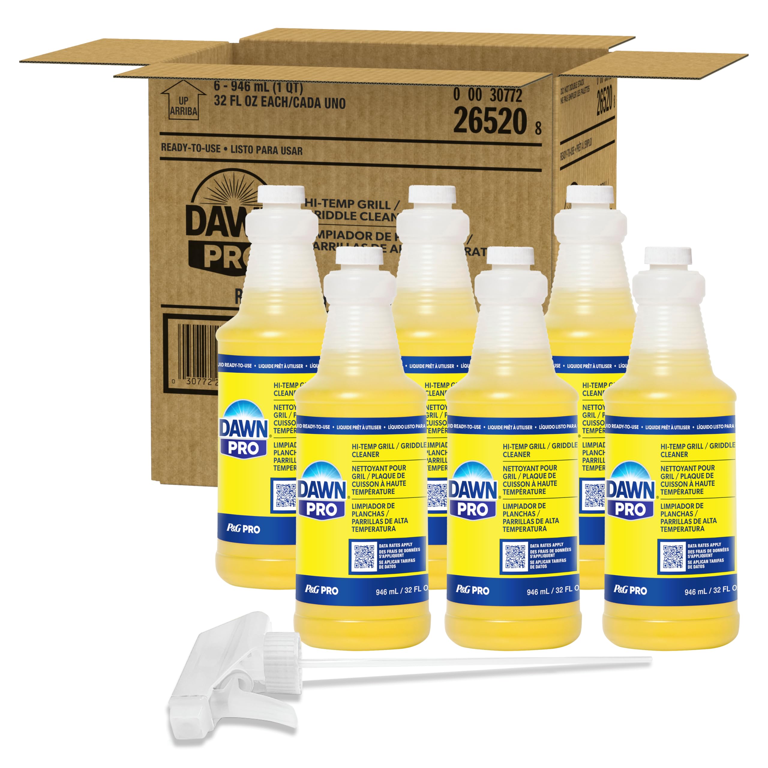 Dawn PRO Hi-Temp Grill & Griddle Cleaner for Commercial Use (32 oz, 6 pack)