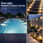 SHONELIGHTING Solar Pool Lights, Poolside Lights for Inground Pool, Ultra-Thin 2-Way LEDs for Edge & Deck, Heavy Duty Stainless Steel Outdoor Waterproof for Swimming (Warm White, 6PK)