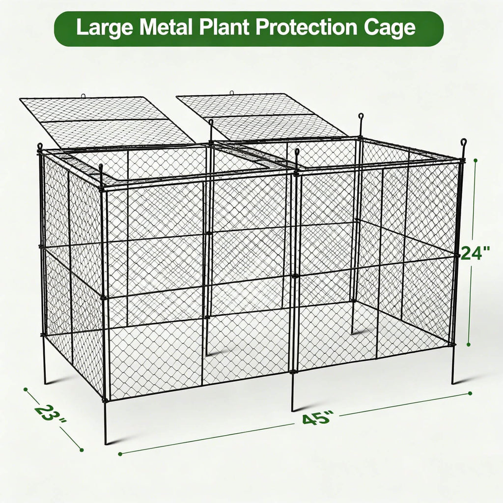 TAOMENNI Crop Cage, 45"×23"×24" Garden Cage to Keep Animals Out, Chicken Wire Cloche, Heavy-Duty Plant Protector for Raised Garden Bed, Protect Vegetables from Rabbits Squirrels