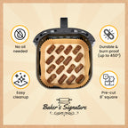 250 pcs Air Fryer Liners, Disposable Airfryer Paper Liners – Non-Stick and Oil Proof for Easy Cleanup, Great for Oven, Pans & Baking – 8” Square for 5-8 qt Basket by Baker's Signature