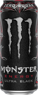 Monster Energy Ultra Black, Sugar Free Energy Drink, 16 Ounce
