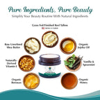 Tallowbourn Grass Fed Beef Tallow Balm for Face and Body with Shea Butter, Organic Jojoba Oil, Honey, and Beeswax – Beef Tallow for Skin – Vanilla and Spearmint – 2 oz