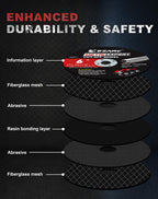 EZARC Cut Off Wheels 25 Pack, 6'' x .045'' x 7/8'' Thin Grinder Cutting Wheel, Metal & Stainless Steel Cutting Disc for Angle Grinders