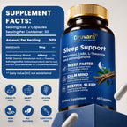 Druvara Natural Sleep Aid for Adults with Melatonin, GABA, L-Theanine & Ashwagandha, Natural Sleep Supplement for Deep, Restful Sleep - 60 Capsules