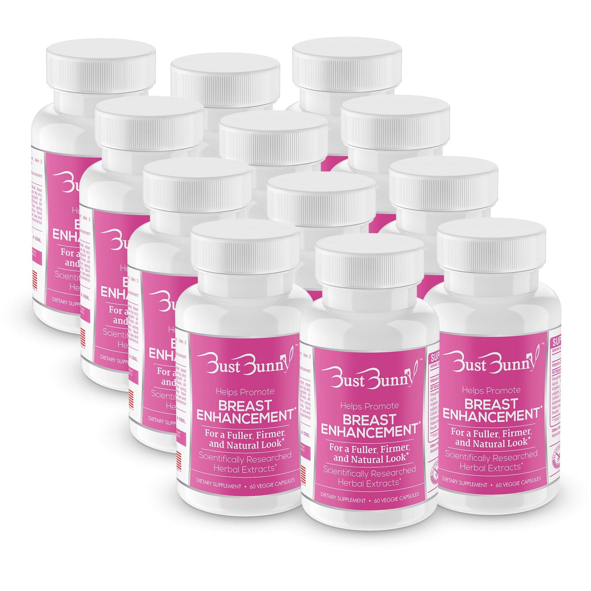 Bust Bunny Breast Enhancement Pills - Vegan Friendly - 12 Month Supply | #1 Natural Way to Enlarge Breast and Increase Bust Size